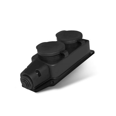 Колодка 2-местная с заглушками UNIVersal (1027) з/к каучук 16А 250В IP44