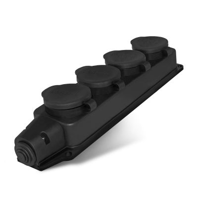 Колодка 4-местная с заглушками UNIVersal (1029) з/к каучук 16А 250В IP44 