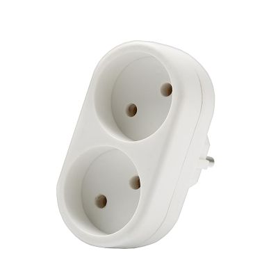 Разветвитель DOMTOK (2651) 2 места плоский белый 10А 2200Вт 