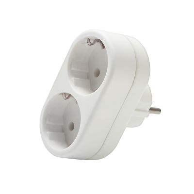 Разветвитель DOMTOK (2653) 2 места З/К плоский белый 16А 3500Вт 