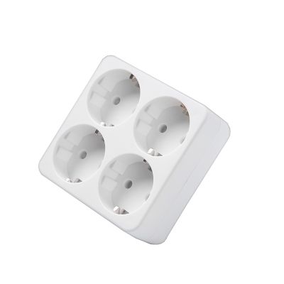 Разветвитель DOMTOK (2661) 4 места З/К прямоугольный белый 16А 3500Вт 