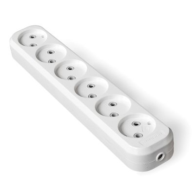 Колодка UNIVersal (Е-206) 6 мест белая