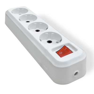 Колодка IONICH (1524) 4 места З/К выкл. белая