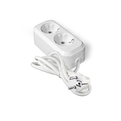 Удлинитель бытовой UNIVersal Е-302 (9631972) 2 места 2м З/К 16А белый ПВС 3*1мм