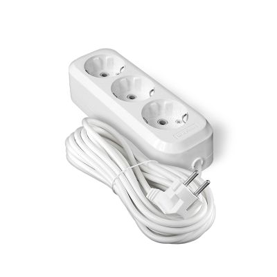 Удлинитель бытовой UNIVersal E-303А (1724) 3 места 7м З/К 3680Вт 16А белый ПВС 3*1,5мм