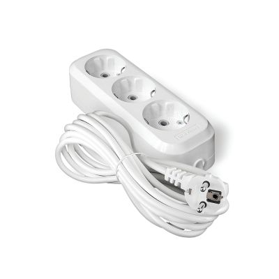 Удлинитель бытовой UNIVersal E-303А (1725) 3 места 10м З/К 3680Вт 16А белый ПВС 3*1,5мм