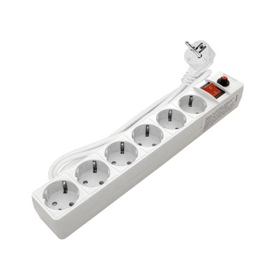 Сетевой фильтр UNIVersal (967U-3001) 6 мест 1,8м З/К выкл. белый ПВС 3*0,75