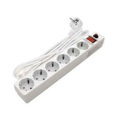 Сетевой фильтр UNIVersal (967U-3007) 6 мест 7м З/К выкл. белый ПВС 3*0,75