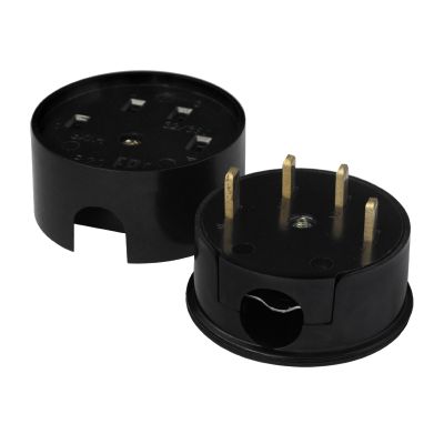 Разъем UNIVersal (1233) РШ-ВШ 32/380 черный круглый