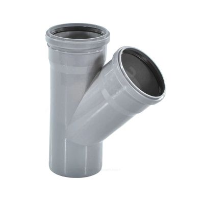 Тройник ПП для внутренней канализации D=110 мм, угол 45°, Valfex, Владимирская обл.