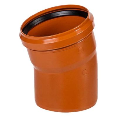 Отвод ПП для наружной канализации D=160 мм, угол 15°, Valfex, Владимирская обл., Россия