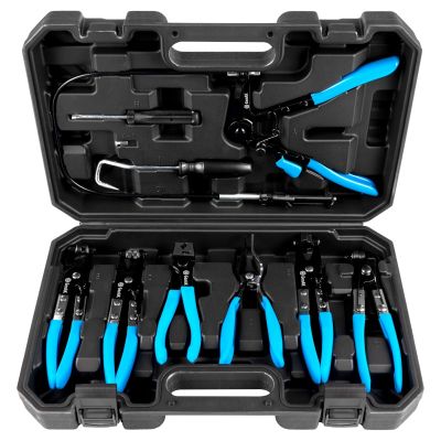 Набор инструментов для снятия и установки пружинных, ленточных и проволочных хомутов и шлангов (9 предметов) ("БелАвтоКомплект") БАК.07208