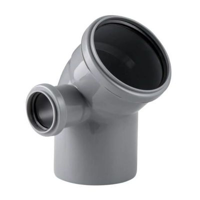 Отвод выход влево ПП для внутренней канализации D=110х50 мм, угол 45°, Valfex, Владимирская обл.