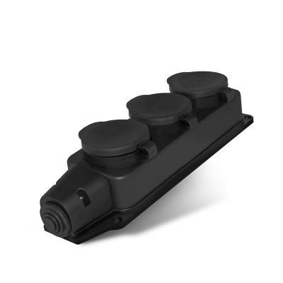 Колодка 3-местная с заглушками UNIVersal (602230) з/к каучук 16А 250В IP44 