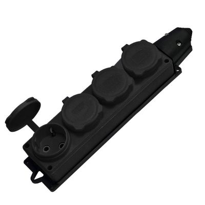 Колодка 4-местная с заглушками UNIVersal (602231) з/к каучук "Компакт" 16А 250В IP44 