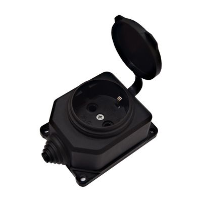 Розетка настенная с заглушкой UNIVersal (3032) з/к каучук "Компакт" 16А 250В IP44 (еврослот)