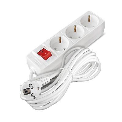 Удлинитель бытовой СОЮЗ (481S-7305) 3 места 5м З/К выкл. 2200Вт ПВС