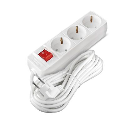 Удлинитель бытовой СОЮЗ (481S-7307) 3 места 7м З/К выкл. 2200Вт ПВС