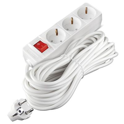 Удлинитель бытовой СОЮЗ (481S-7310) 3 места 10м З/К выкл. 2200Вт ПВС