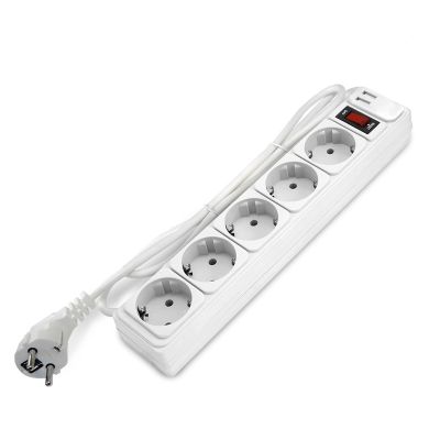 Сетевой фильтр DOMTOK (2564) 5 мест 1,8м З/К выкл.+USB белый 2200Вт ПВС 3*1