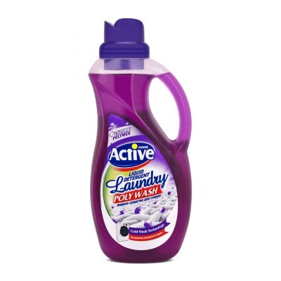 ACTIVE Гель для стирки белья УНИВЕРСАЛЬНЫЙ 1,5л "Poly Wash", технология холодной стирки, Лаванда Purple Иран