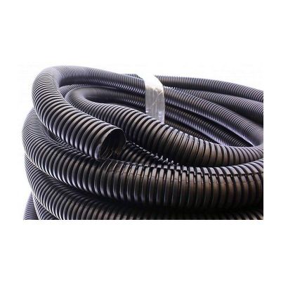 Трубка изоляционная "гофра" (внутр. 12,7 мм.) разрезная, черная, класс Е негорючая (4Р913-50) для автомобильной техники (бухта 5 метров)