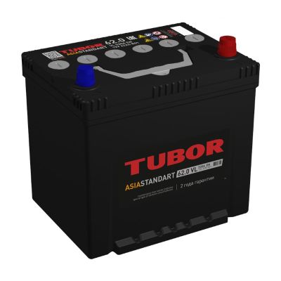 Аккумулятор 6СТ-62.0 VL R+ "TUBOR Asia Standart" D23, зал. обр. поляр.япон. станд. (Тубор) (60)