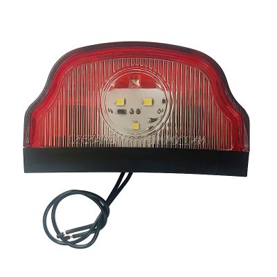 ПН-2-01-02 LED ФОНАРЬ ОСВЕЩЕНИЯ НОМЕРА 12/24 В. (с габаритным огнём, красная пластмасса, светодиодный, 3SMD+3LED габарит+линза) (взамен ФП-131)