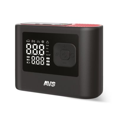 Автокомпрессор (18 л/мин, до 10 атм.) БЕСПРОВОДНОЙ + фонарь + Power bank 4500 мАч ("KA1545C") ("AVS") (насос шинный электрический) A85504S