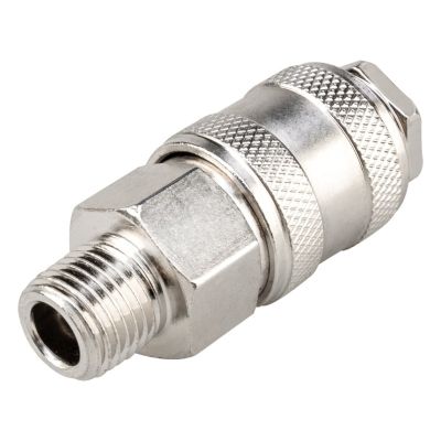 Коннектор  (1/4", BSE1-2SM)  быстросъемный, с наружней резьбой ("SKYWAY") соединитель для пневмоинструмента быстроразъемный