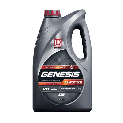 Масло моторное ЛУКОЙЛ GENESIS ARMORTECH GC SAE 0W20, 4 л, API SN PLUS, синтетическое
