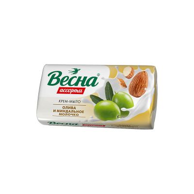 Мыло туалетное "Весна ассорти" 90гр. "Олива и миндальное молочко"