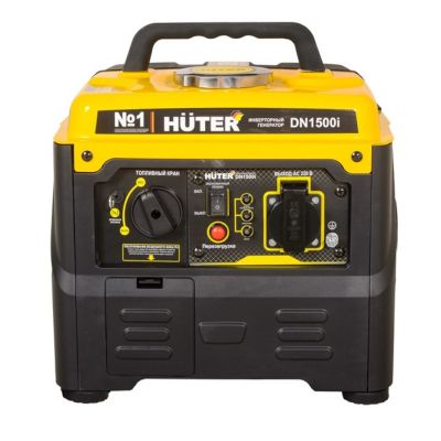 Генератор инверторный Huter DN1500i, 1,2 кВт, 220 В, бензин, 4,2 л, без АКБ