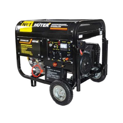 Генератор Huter DY6500LXW с функцией сварки, 5,5 кВт, 220 В, электрический пуск, бензин, 22 л, без АКБ