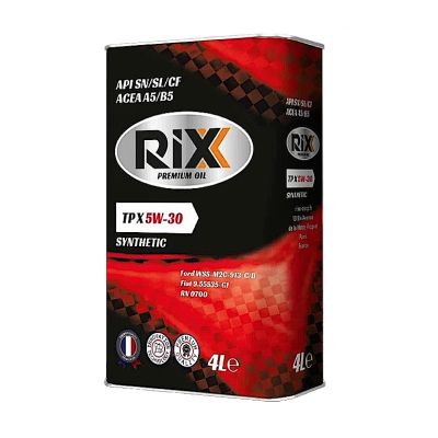 Масло моторное RIXX TP X  SAE 5W30, 4 л, API SN/CF, синтетическое, (ACEA A5/B5)