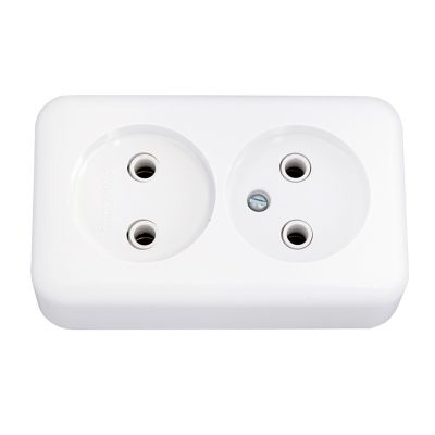 Розетка РА16-238 2-ая белая BYLECTRICA