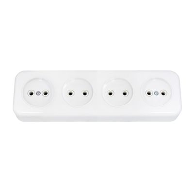 Розетка РА16-246 4-ая белая BYLECTRICA