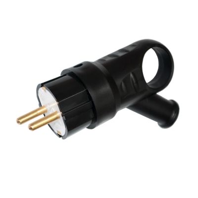 Вилка BYLECTRICA (В16-385) штепсельная черная с ушком с/з 16А (пластикат ПВХ) 