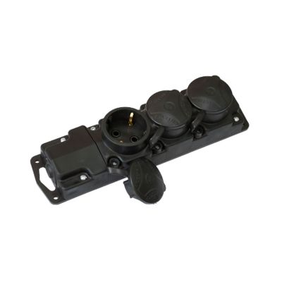 Розетка BYLECTRICA (Р16-381) 3-местная З/К штепсельная переносная IP44 (пластикат ПВХ)