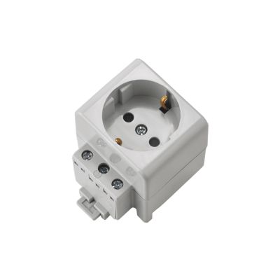Розетка РР16-9122 1-ая з/к серая на DIN-рейку BYLECTRICA
