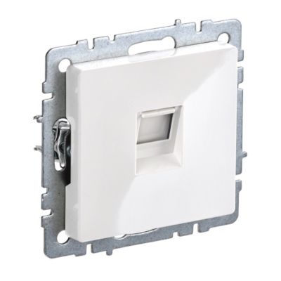 Розетка BRITE RJ45 компьютерная РК10-БрБ (без рамки) белый IEK (BR-K10-1-K01) МАРКИРОВКА