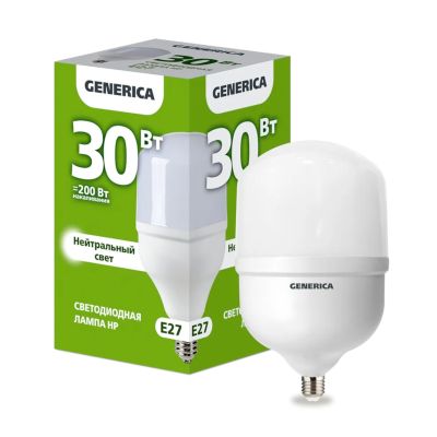 Лампа светодиодная GENERICA HP (цилиндр) 30 Вт E27 4000К 3000 Лм 220в (LL-HP-30-230-40-E27-G)
