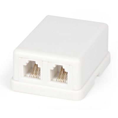 Розетка телефонная внешняя, 2 порта RJ-14(6H-4C), категория 3, REXANT Арт.03-0002