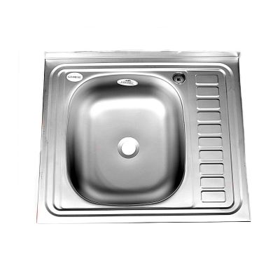 Мойка из нержавеющей стали 600x500x160, накладная, левая, м00007, FABIA, Китай
