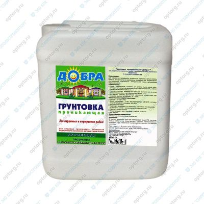 Грунтовка д/нар. и внутр. раб. с антисепт. добавками (4,5кг/5л) "ДОБРА" Белгородская область