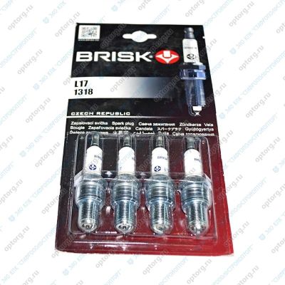 L17(Y) КОМПЛЕКТ СВЕЧЕЙ ЗАЖИГАНИЯ (4 шт.) "BRISK" Classic  ГАЗ, УАЗ (двигатель ЗМЗ-406 и модиф.) 