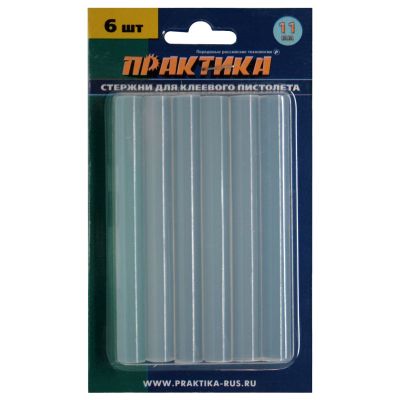 Стержни клеевые D-11 мм, L-100мм (упаковка-6шт.) Практика арт.641-589