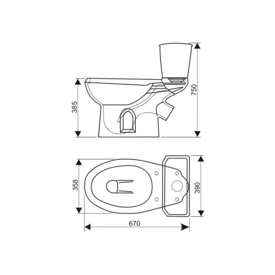 Унитаз-компакт Оскольская керамика Элисса-Антивсплеск красный косой выпуск, однорежимная арматура, нижний  подвод, сиденье