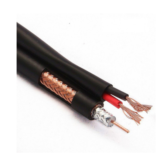 Кабель видеонаблюдения 2х0,75мм (КВК-П) черный наружный, ГОСНИП