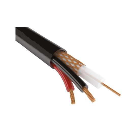 Кабель видеонаблюдения 2х0,5мм  (КВК-П) наружный черный, ГОСНИП